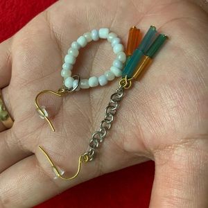UNIQUE COLORED BEADED DROP EARRINGS